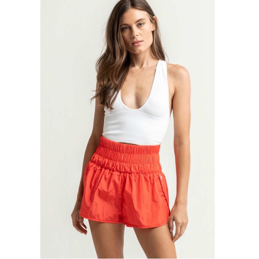 FREE PEOPLE Movement The Way Home Red Shorts Size Large